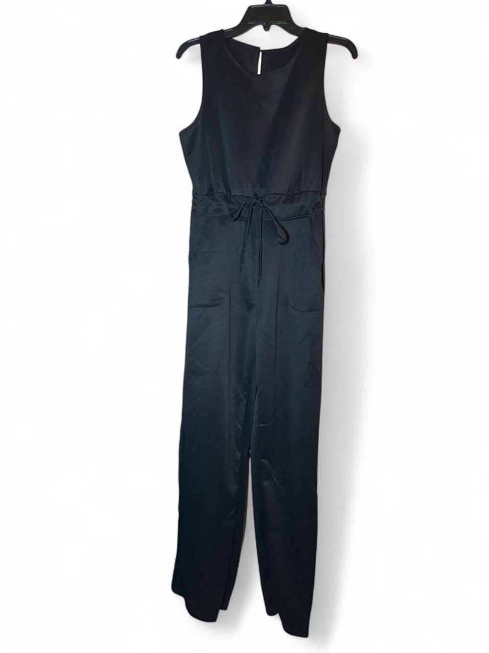 NWOT Black Sleeveless Jumpsuit Drawstring Waist Comfy Minimalist Granola Girl